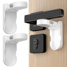 REDTRON Door Lever Lock, 2 Pack Baby Door Safety Locks with 3M Adhesive, Childproof Door Handle Lock for Bedroom, Bathroom, Kitchen, Easy to Install,