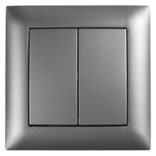 Interruttore Doppio Con Cornice Oste Jnh007-w Grey