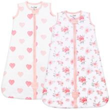 Organic Cotton Baby Sleeping Bag 2.5 TOG Wearable Blanket Sleep Sack 2-Pack