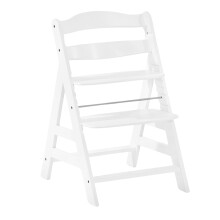 hauck Alpha+, White - Wooden High Chair 6 Months to Adult Sustainable FSC Certified Beechwood Toddler Feeding and Entertainment Chair, Inclusive 5-P
