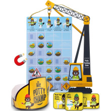 Potty Training Chart for Boys with Reusable Stickers (Utility Crane)