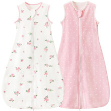 Nivolltha 2 Pack Baby Sleeping Bag 0.5 TOG Cotton Bloom & Pink L