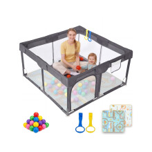 Dripex Baby Playpen for Baby and Toddlers, Charcoal Grey,Small,124x124x64cm