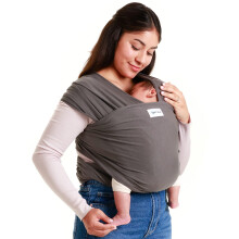 Sleepy Wrap Baby Carrier 3-16 kg, Stretchy Wrap Infant Sling, Dark Grey