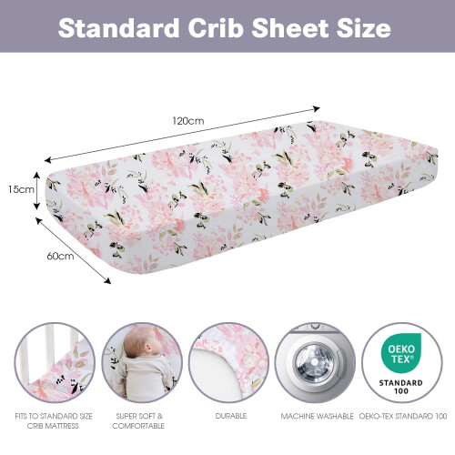 Little Grape Land Cot Bed Sheets 120 x 60 cm, Baby Fitted Sheets 4 Pack 2