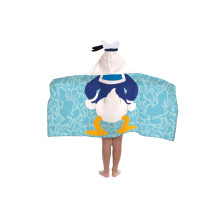 Jay Franco Disney Mickey and Friends Donald Duck Hooded Towel – 56 x 130cm Kids Super Soft Bath Towel, Beach, Pool & Travel, Official Licensed Produ