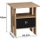 Spot On Dealz Side Table with Black Basket in Oak Finish Nightstand Bedside Table 2