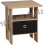 Spot On Dealz Side Table with Black Basket in Oak Finish Nightstand Bedside Table 5