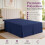 (Navy Blue, Single) Plain Dyed Polycotton Platform Easy Care Base Valance Sheet in 18 colours 4