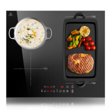 KICHPOWER Induction Hob 4 Zone with 1 Flexible Zone, Built-in Induction Hob 60 cm with Boost Function, Touch Control, 6000W, 9 Power Levels, 1-99 Min