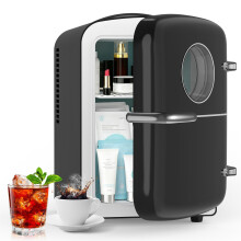 COWSAR 4 Litre/6 Can Mini Fridge, AC/DC Power, Small Fridge for Bedrooms, Car, Drinks, Beauty, Skincare, Travel; Portable Car Fridge, Mini Cooler and