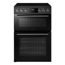 Midea MFO24EME4R118-BK 60cm Wide Double Oven Electric Cooker with Ceramic Hob - Black - A Rated