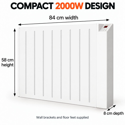 MYLEK (2000W) Smart Electric Panel Heater IP24 Rated 1