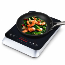 COOKTRON Portable Induction Hob 2000W With Fast Warm-Up Mode, Single Induction Cooker With 10-Level Power and Temperature Control, Electric Hot Plate