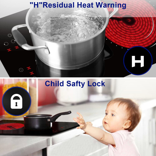 Hobsir 2 Zone Ceramic Hob, Built-in Electric Hob 30 cm 2