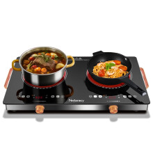 2 Burner Electric Cooktop 24 Inch Electric Stove, Nefaracy 2000W Portable Elecric Stove with Handle, 9 Power Settings, Senor Touch & Knob Control, Sa