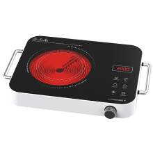 GIHETKUT VBGK Single electric hob, 220V Touch and Knob portable electric hob,2000W Single ceramic hob,9 Power Levels, Kids Safety Lock & 4H Timer, ce