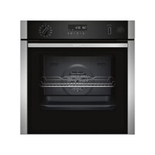 Neff B3AVH4HN1 N50 Built-In Electric Single Oven, Slide&Hide Door, CircoTherm Fan Cooking, Pyrolytic Cleaning, 71L Capacity – Stainless Steel