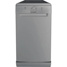 Indesit IN2FE10CS90SUK Slimline Dishwasher 45cm, Silver, 10 Place Settings, Energy Efficient, Multiple Wash Programs, Adjustable Racks, Quiet Operati