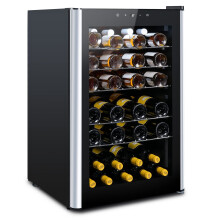 HCK 115L Wine Cooler with Glass Door 48 Bottles, Freestanding Undercounter Fridge, Quiet Wine Fridges Drinks Cabinet, 4-22C Temperature Control with
