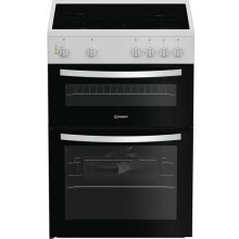 Indesit ITE6VMW 60 cm Electric Ceramic Cooker – Freestanding Cooker with Ceramic Hob, Fan Oven and Grill, White, Easy Clean Enamel Interior, A Energ