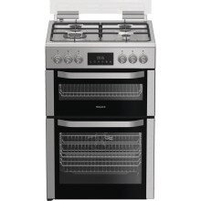 Hotpoint HDD6GDC2WX 60cm Double Oven Dual Fuel Cooker - Stainless Steel - A/A Rated