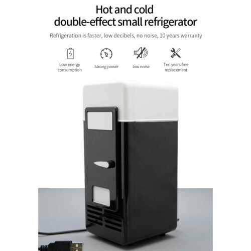 Small Fridge, USB Personal Fridge Drink Can Cooler, Compact Plug In 2