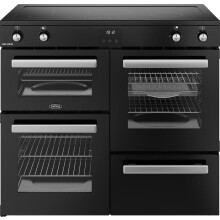 Belling Cookcentre 100Ei 100cm wide Electric Range Cooker with Induction Hob - Black - A/A Rated
