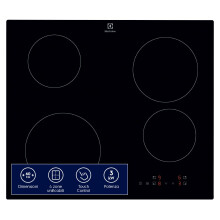 Electrolux Series 300 Induction Hob 4 Burners Built-in, EIB60424CK, SliderTouch Controls, 60 cm, 590 x 520 mm, Black