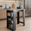 Spot On Dealz Kitchen Island Counter Top Breakfast Bar Along 3-Tier Storage Rack 4