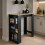 Spot On Dealz Kitchen Island Counter Top Breakfast Bar Along 3-Tier Storage Rack 5