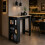 Spot On Dealz Kitchen Island Counter Top Breakfast Bar Along 3-Tier Storage Rack 7