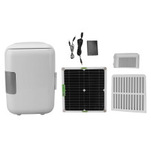 Syrisora Solar Mini Fridge, 50W Monocrystalline Solar Panel, Portable Refrigerator, Perfect for Camping, RV, Boat, Outdoor Activities