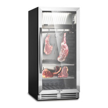 KLARSTEIN Dry Ageing Refrigerator, Steak Maturing Cabinet, Glass Fridge for Dry Aged Meat, Single-Zone Mini Fridge Meat Locker, Glass Fronted for Bee