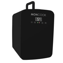 MONCOOK Mini Fridge For Bedrooms - Digital LED Display - Glass Door Mini Fridge For Skincare, Food & Drinks - Cooling & Warming Function - Perfect Fo
