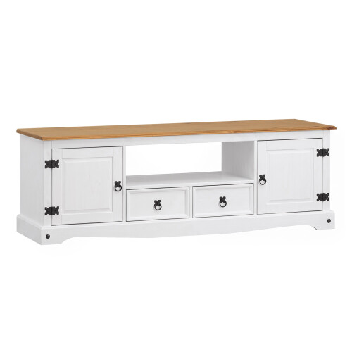 Mercers Furniture Corona White Wax Large Widescreen TV Unit 2