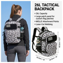 Sac à dos tactique CowCamo, 26 L, 40,5 x 25,5 x 25,5 cm, robuste et spacieux pour randonnée et travail