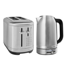 KitchenAid Breakfast Suite 1.7L Kettle and 2 Slice Toaster Set colour: Stainless Steel