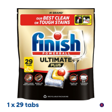 Finish Ultimate Plus AIO Dishwasher Tablets Lemon Sparkle (Pack of 29) 3311945