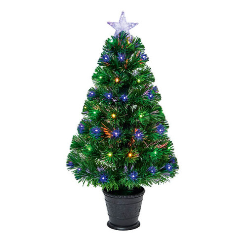 Premier 60cm Multi Colour Fibre Optic Green Tree