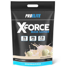 (Vanilla Cream) Pro Elite X Force 4Kg Weight Mass Protein Gainer