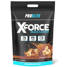 (Chocolate Hazelnut) Pro Elite X Force 4Kg Weight Mass Protein Gainer