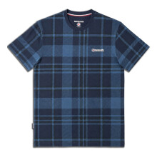 (2XL, Dark Navy) Lambretta Mens Tartan Check Short Sleeve T-Shirt