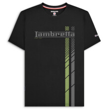 (XL, Black/Sage) Lambretta Mens Fade Racing Stripe Short Sleeve T-Shirt