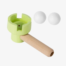 Blow Balls Toy Wooden Games Classic for Children Kids Birthday Gift wood color