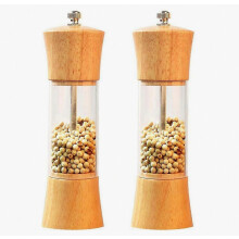 Set macina sale e pepe, macinapepe e macinasale in legno da 6,5" con rotore in ceramica regolabile per casa e cucina.