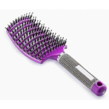 Boar Bristle Brush-best At Detangling Thick Hair Vented For Faster Drying Boar Bristles For Hair Oil Distribution (purple)
