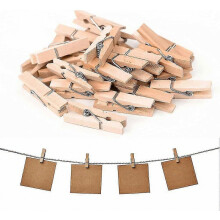 50er-Pack Wäscheklammern aus Holz, ideal für Heimdekoration, Partys und Bastelarbeiten, z. B. für Babypartys.