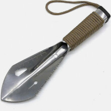 1 pala pequeña plateada para camping, paleta de jardinería multifuncional para exteriores, senderismo, excavación, camping y jardinería.