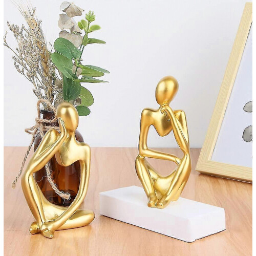 Modern Thinker Resin Statues, Xixiran 2 Pieces Abstract Thinker Statue, Resin Home Decor Gift 1